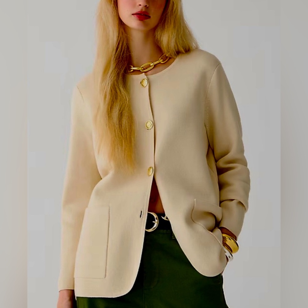 J. Crew Giselle Sweater Blazer - Cream Size Small - NWT
